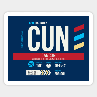 Cancun (CUN) Airport Code Baggage Tag Magnet